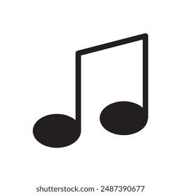 Music note vector icon. filled flat sign for mobile concept and web design. Musical note glyph icon. Symbol, logo illustration. Vector graphics