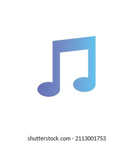 Music note vector icon with gradient