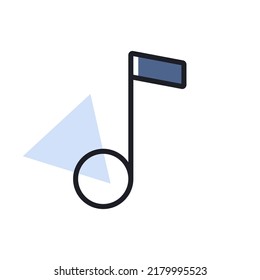 Music note vector icon. Graph symbol for music and sound web site and apps design, logo, app, UI