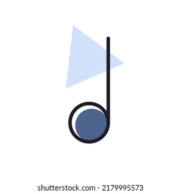 Music note vector icon. Graph symbol for music and sound web site and apps design, logo, app, UI