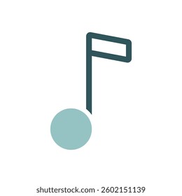 Music note vector icon. Graph symbol for music and sound web site and apps design, logo, app, UI