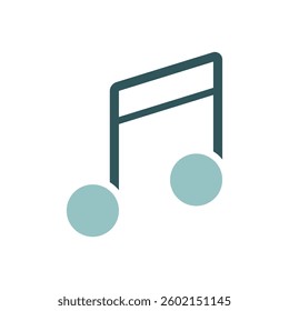 Music note vector icon. Graph symbol for music and sound web site and apps design, logo, app, UI