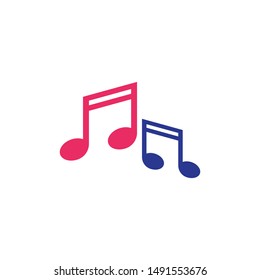 Music note vector icon illustration design 