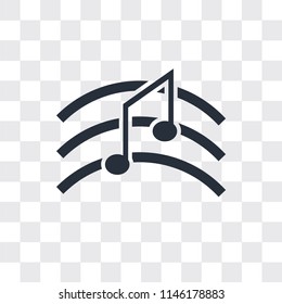 Music note vector icon isolated on transparent background, Music note logo concept
