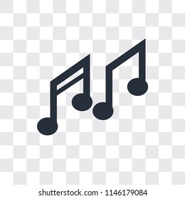 Music note vector icon isolated on transparent background, Music note logo concept