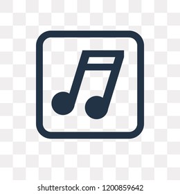 Music Note vector icon isolated on transparent background, Music Note transparency concept can be used web and mobile