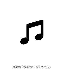 Music note vector icon isolated on blank background musical symbol.