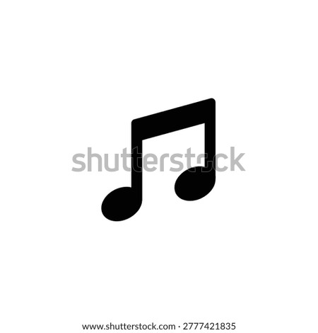 Music note vector icon isolated on blank background musical symbol.