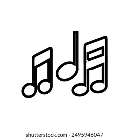 music note vector icon line template