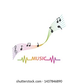 music note vector icon logo illustration design template
