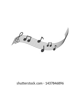 music note vector icon logo illustration design template
