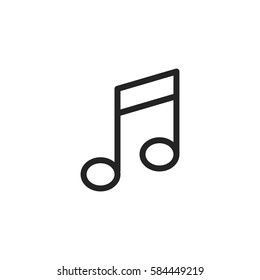 Music note vector icon, melody symbol. Modern, simple flat vector illustration for web site or mobile app