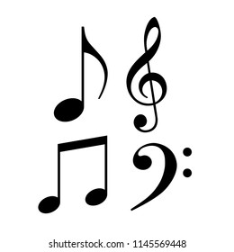 Music note vector icon on white background