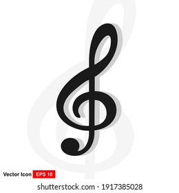 Music note vector icon on white background