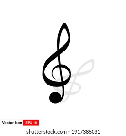 Music note vector icon on white background