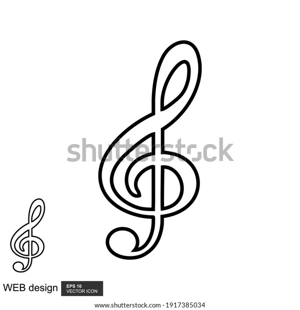 Music note vector
icon on white background