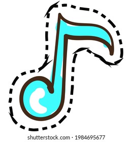 Icono vectorial de nota musical, ilustración de símbolo de sonido de canción