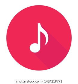 Music note vector icon. Sound, song and tune symbol.