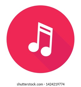 Music note vector icon. Sound, song and tune symbol.