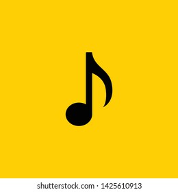Music note vector icon. Sound, song and tune symbol.
