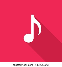 Music note vector icon. Sound, song and tune symbol.