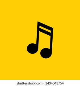 Music note vector icon. Sound, song and tune symbol.