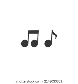 Music note vector icon. Sound and melody symbols