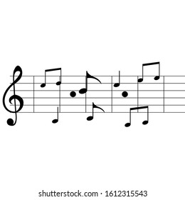 Music note vector icon. Music tone symbol.

