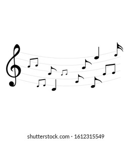 Music note vector icon. Music tone symbol.
