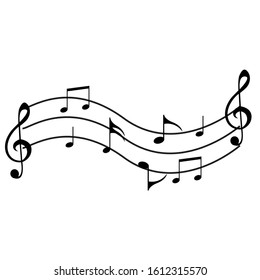 Music note vector icon. Music tone symbol.
