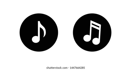Music note vector icons. Sound and melody symbols.
