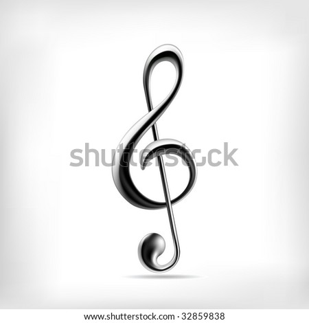 Music note vector illustration. Music clef key symbol or logo icon for music concept design. 