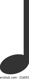 Music note vector illustration. Flat illustration iconic design of music note, isolated on a white background.