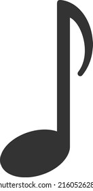 Ilustración vectorial de nota musical. Ilustración plana de diseño icónico de la nota musical, aislada en un fondo blanco.