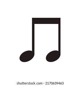 Music note vector illustration melody symbol. Musical design icon and abstract sound treble art. Song tune element composition isolated white and black graphic sign silhouette classical opera shape