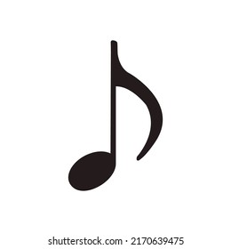 Music note vector illustration melody symbol. Musical design icon and abstract sound treble art. Song tune element composition isolated white and black graphic sign silhouette classical opera shape