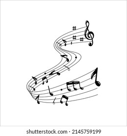 Musiknote, Vektorgrafik. Musikzeichen und Symbol.
