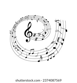 music note vector illustration. music sign and symbol.