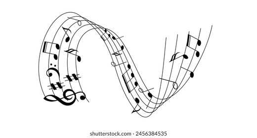 music note vector illustration. music sign and symbol.