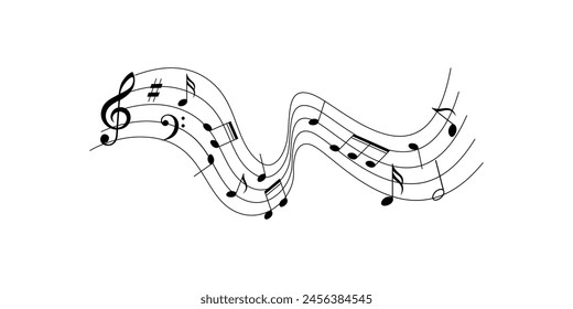 music note vector illustration. music sign and symbol.