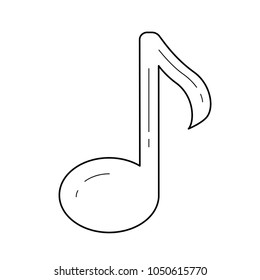 Music note vector line icon isolated on white background. Music note line icon for infographic, website or app. Icon designed on a grid system.
