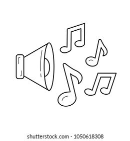 Music note vector line icon isolated on white background. Music note line icon for infographic, website or app. Icon designed on a grid system.