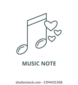 Music note vector line icon, linear concept, outline sign, symbol