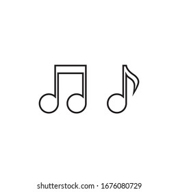Music note vector line icon. Sound and melody symbols