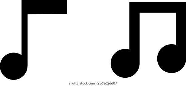 "Music Note Vector Line Icon Set – Sound and Musical Symbol Elements"