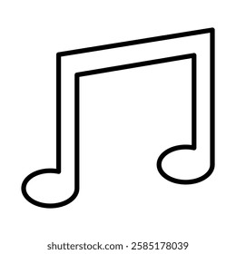 Music Note Vector Line Icon Design