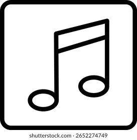 Design des Vektorliniensymbols für Musiknotizen