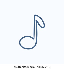 Music note vector sketch icon isolated on background. Hand drawn Music note icon. Music note sketch icon for infographic, website or app.