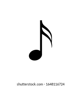 Music note vector sound icon. Flat music note isolated illustration melody.