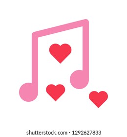 Music note vector, Valentine and love related flat style icon